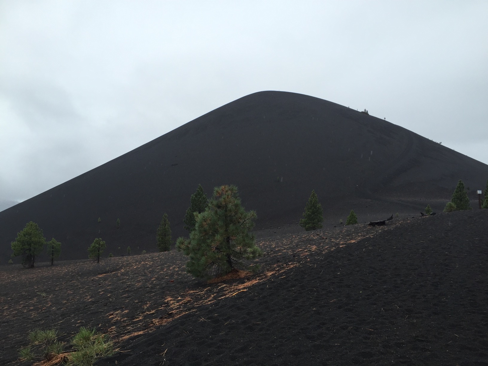 A black volcano.
